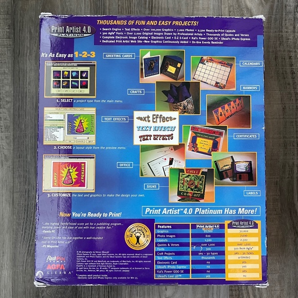 Print Artist 4.0 Platinum Sierra Home 1997 4-CD Windows 95 / Macintosh NEW - Picture 2 of 13